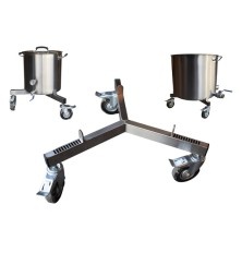 Mobile stainless steel support frame for big pots