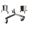 Mobile stainless steel support frame for big pots Mobile stainless steel support frame for big pots