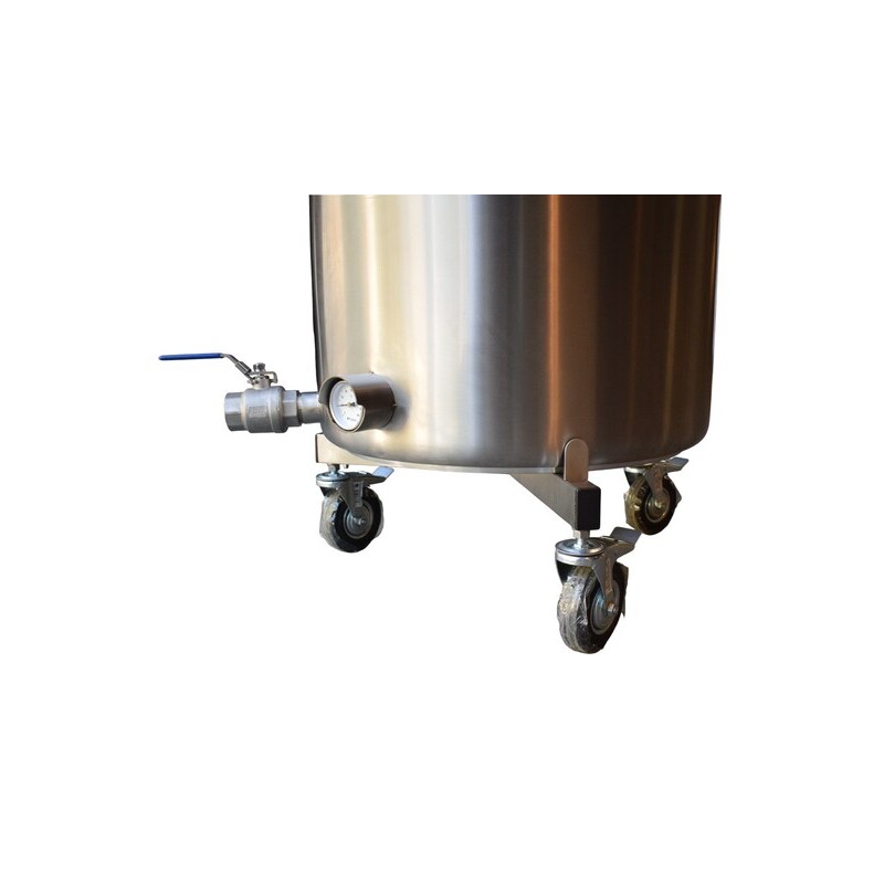 Mobile stainless steel support frame for big pots Mobile stainless steel support frame for big pots