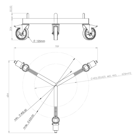 Base móvil para ollas grandes (50-150 L)