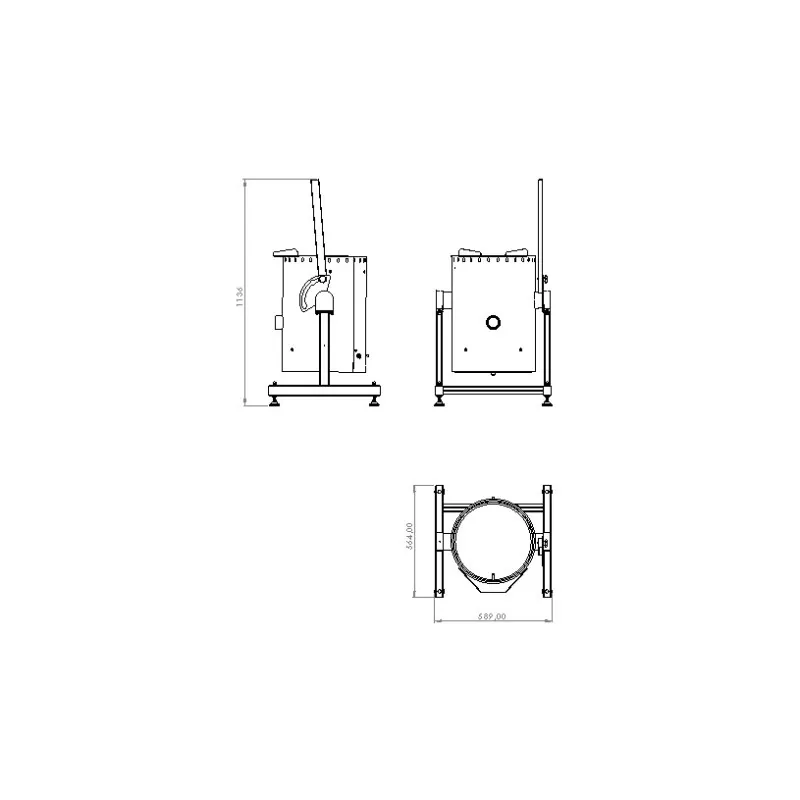 Electric pasteurizer 50L technical drawing