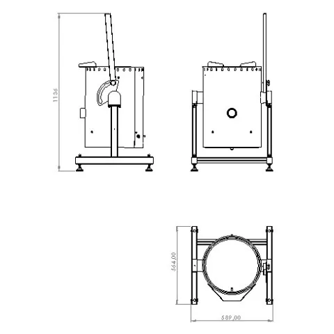 Electric pasteurizer 50L technical drawing