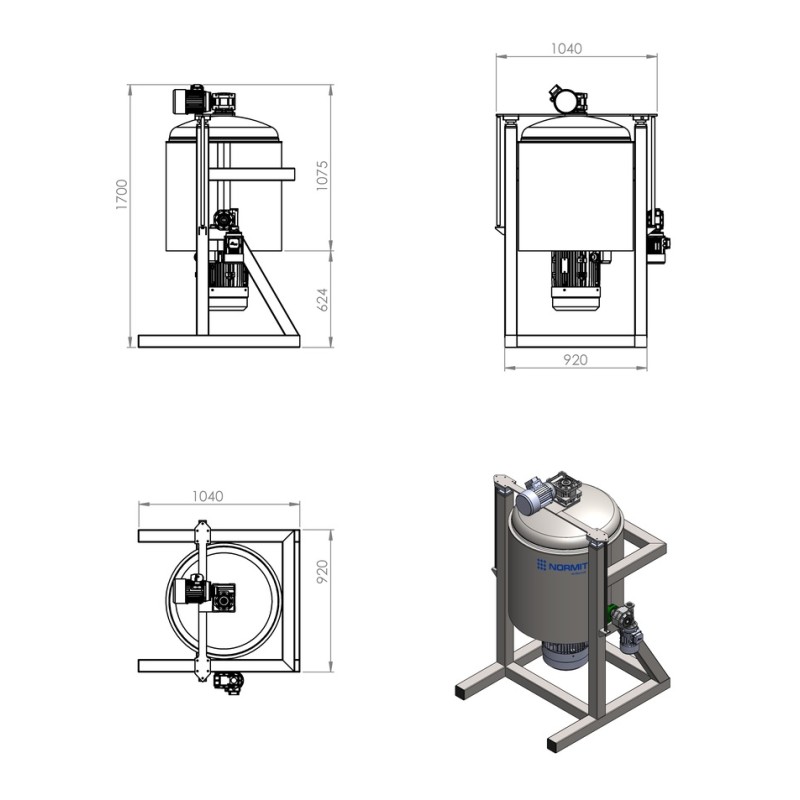 Misturador cutter basculante 150L