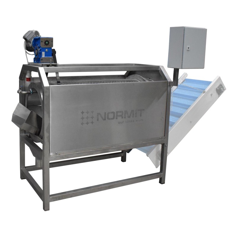 Rotationswaschmaschine für Gemüse mit Förderband