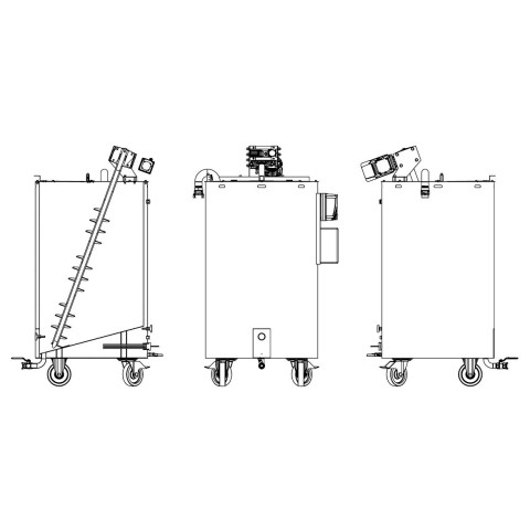 Desenho técnico do homogeneizador de mel de 800 L