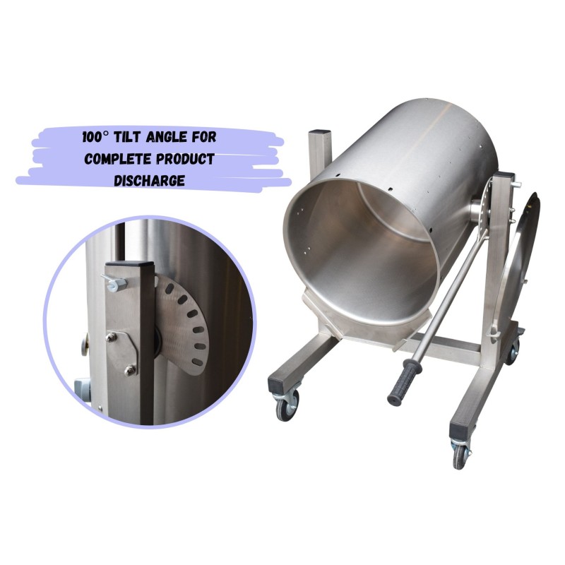 Melting machine with complete emptying