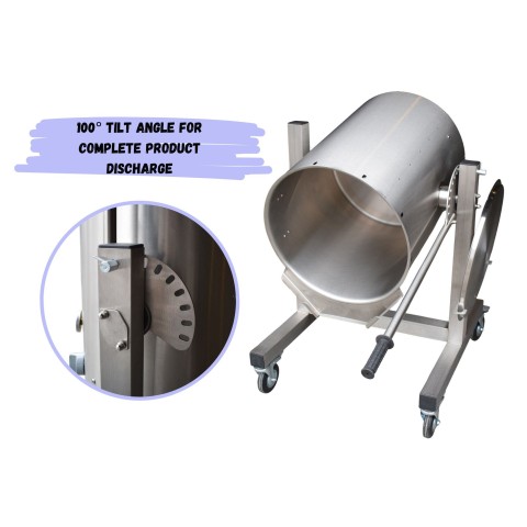 Melting machine with complete emptying