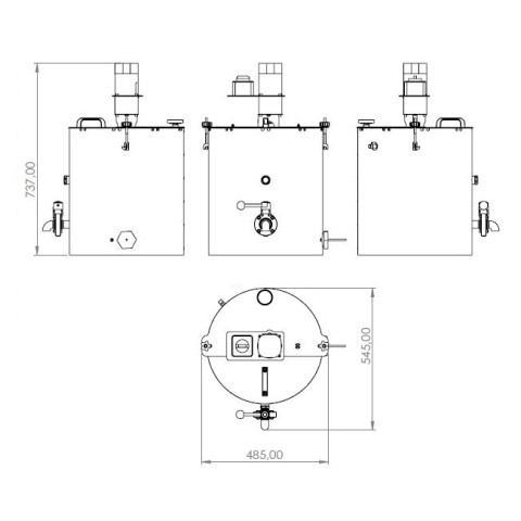 Pasteurizador de leche de sobremesa - dibujo técnico