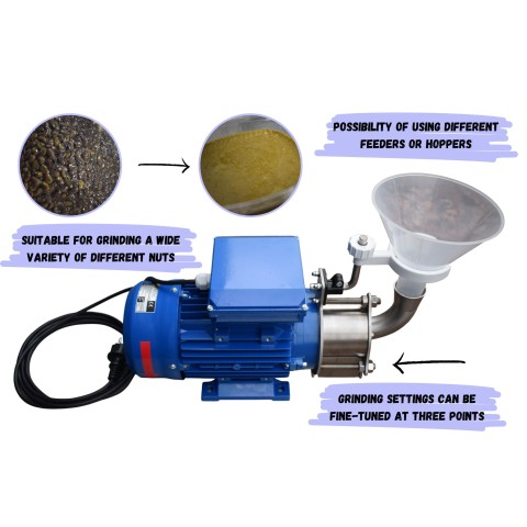 Industrial mill for grinding nuts