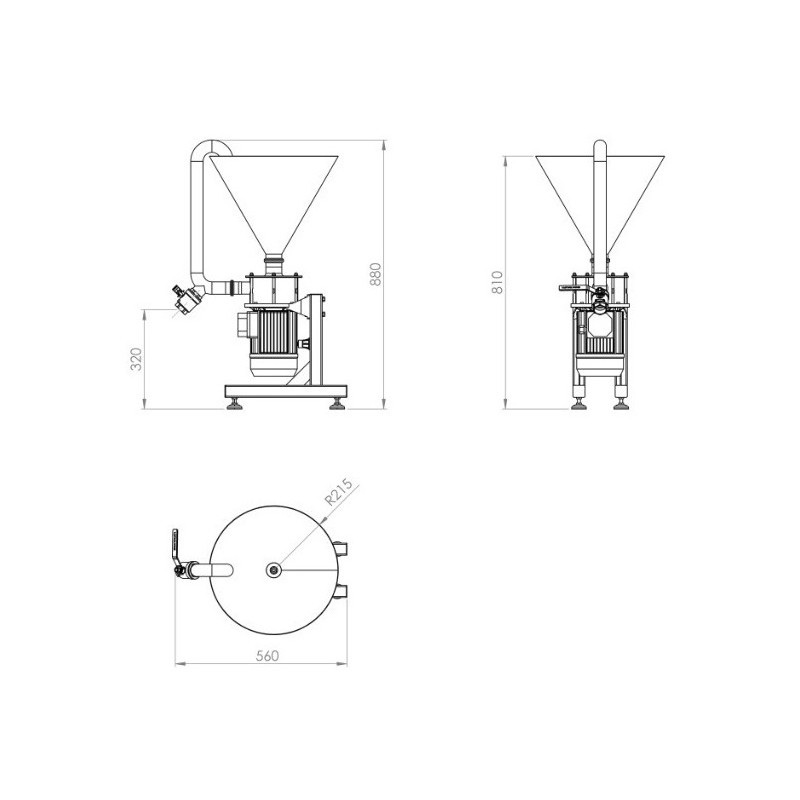 Inline homogenizer yumix basic 1,1 - Technical drawing