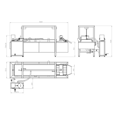 Continuous fryer Combifry 600 × 3500