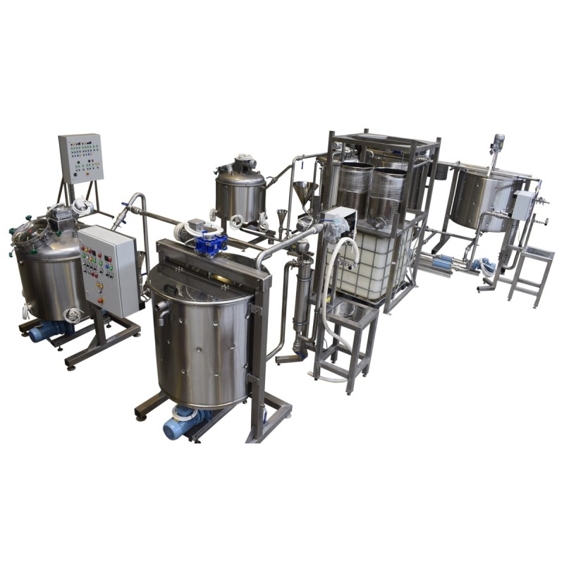 Industrial scale production line for marinades