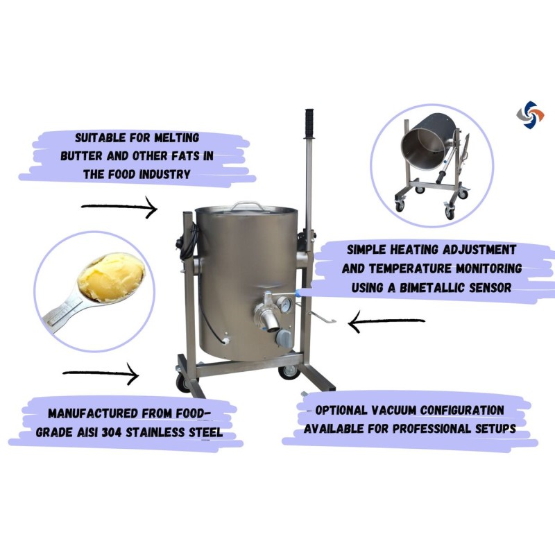 Máquina para elaborar ghee - Fundidora basculante