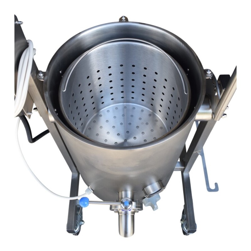 Cesto em aço inoxidável para panelas de cozedura de 50 litros