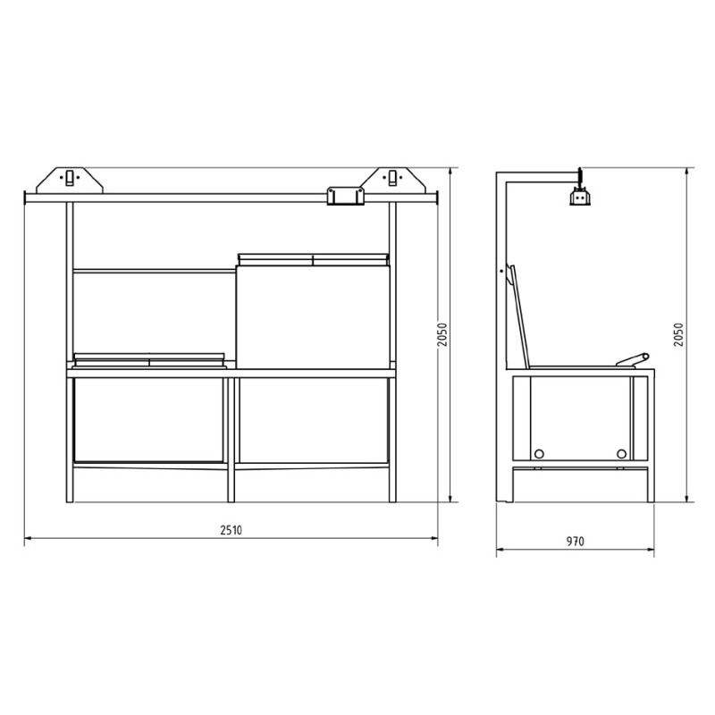 Pasteurizer 400 L - Technical dimensions