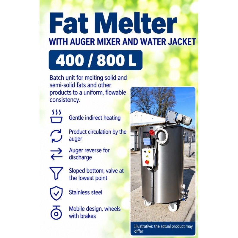 Vet-smelt en mengtank met vijzelmenger (400 / 800 l)