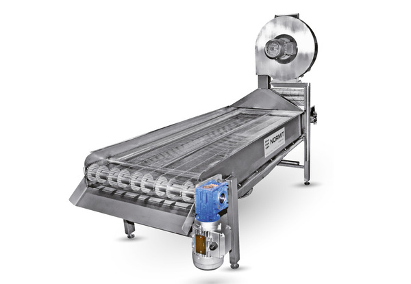 Continuous fryer for food production