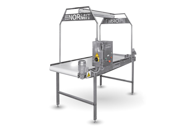 Continuous frying line with conveyor