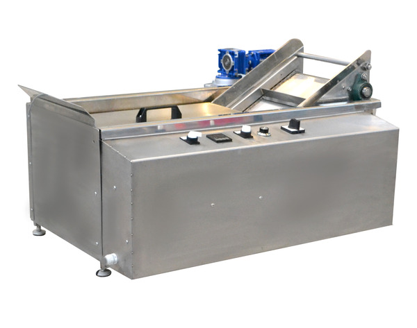 Continuous fryer for food production