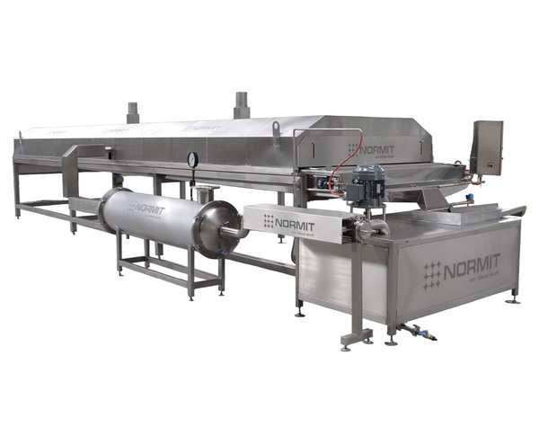 Continuous fryer with stainless steel construction