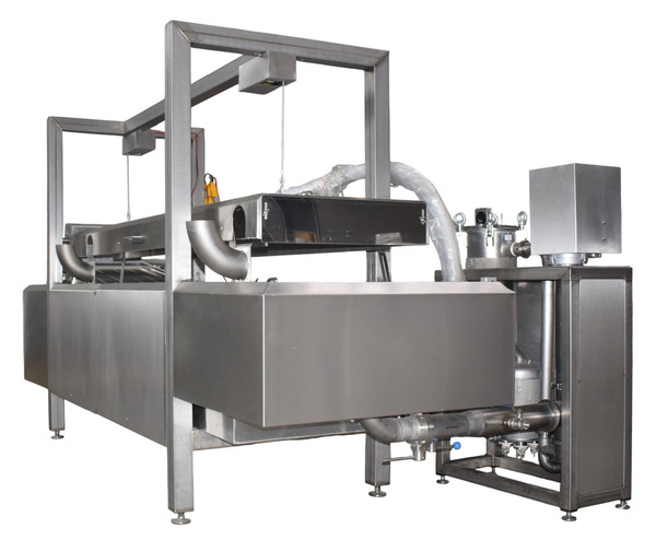 Conveyor frying equipment for food processing